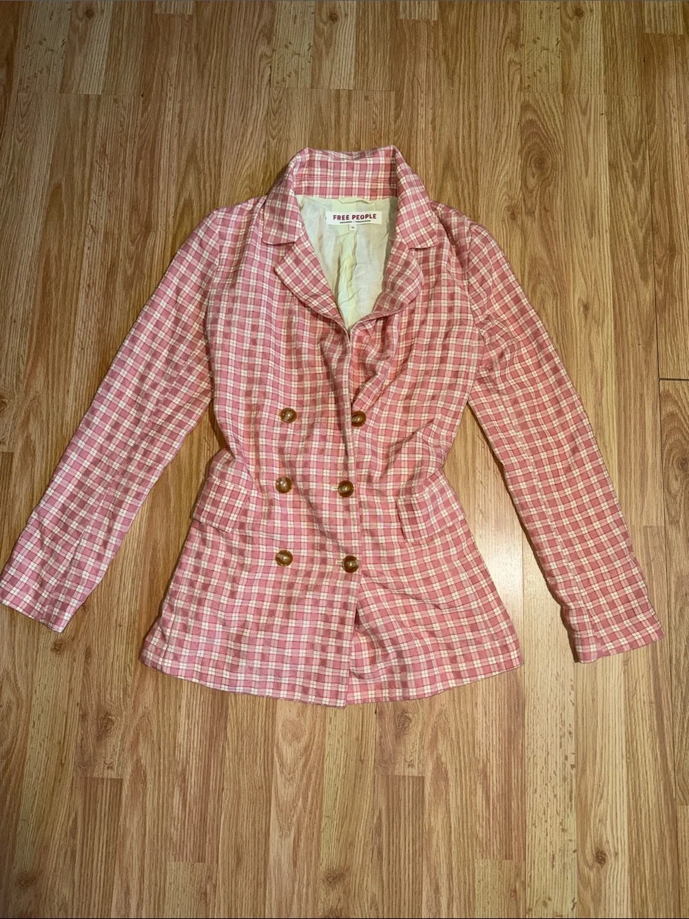 Free People Olivia Gingham Blazer Size XS